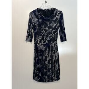 MaxMara Geometric Print Jersey Knit Dress Womens Size UK 42 US 12